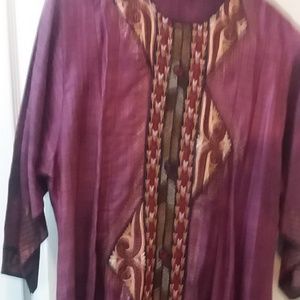 Unique Magenta Black Gold Tunic & Pants Set